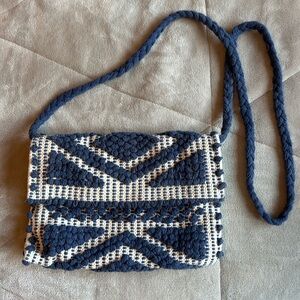 LoveStitch Blue and white Boho crossbody bag